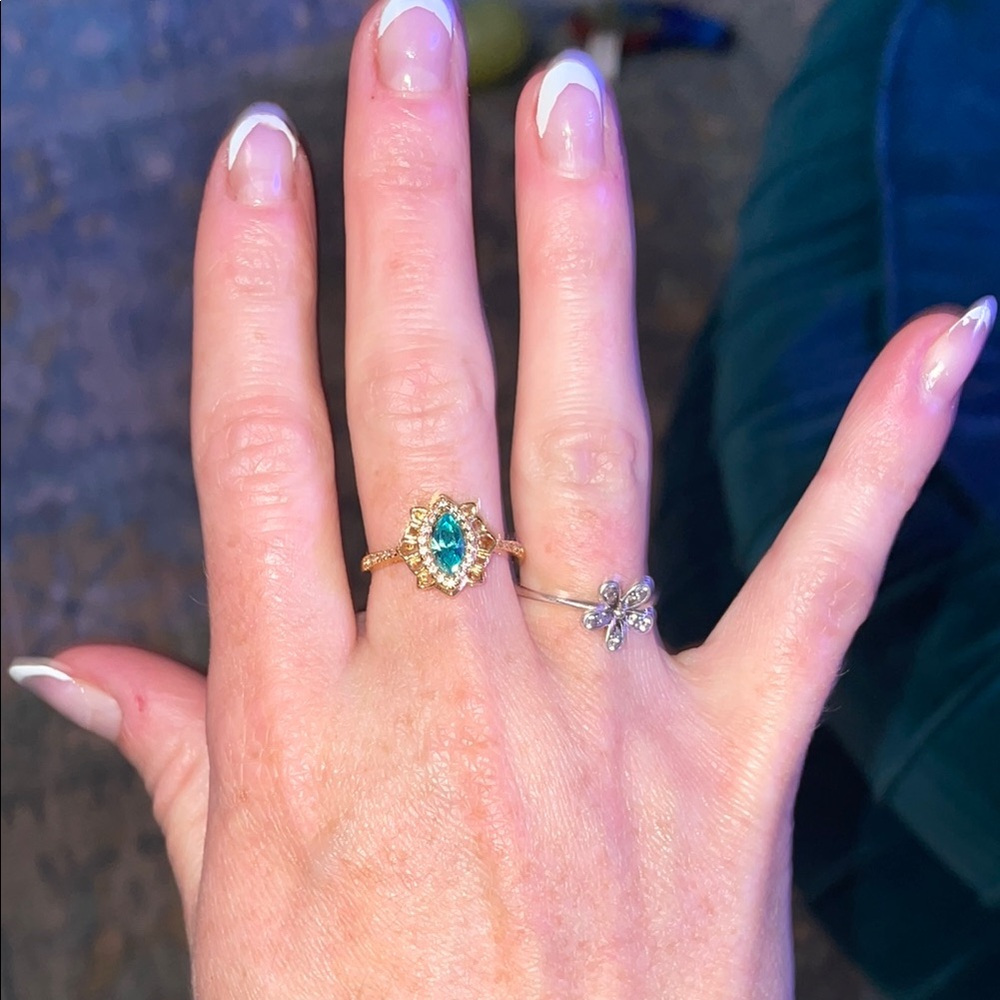 Gold with blue stone ring